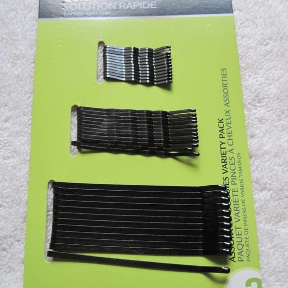 36 Goody Quick Fix Black Stay Tight Hold Bobbies Bobby Slide Hair Roller Pins - Picture 1 of 14
